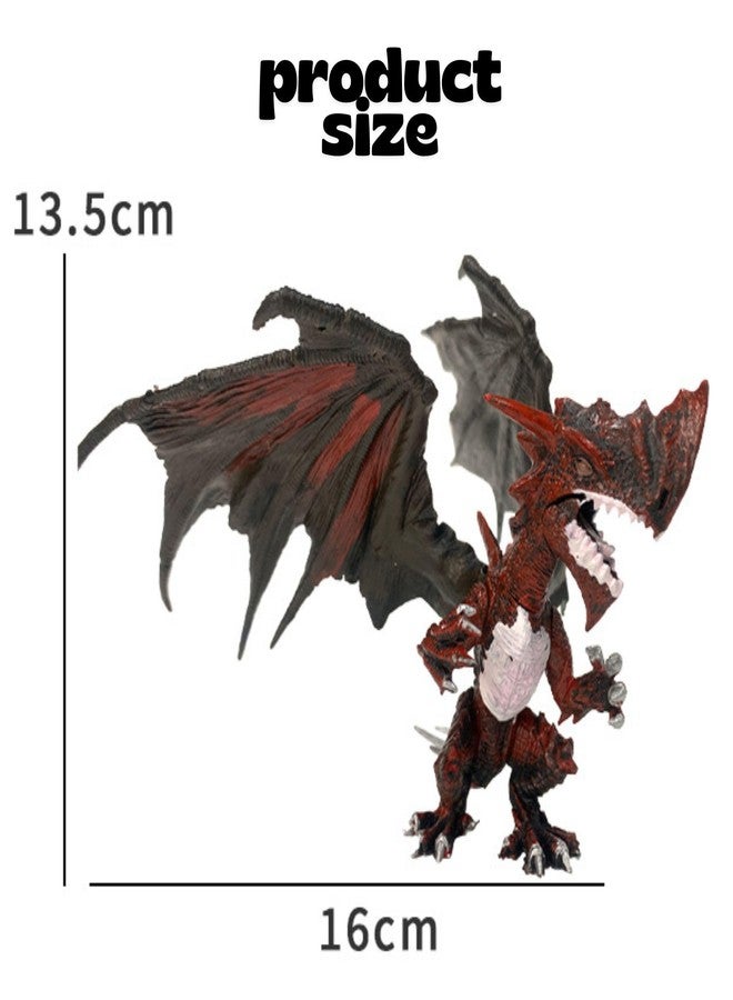 Mallexo 3D Realistic Flying Dragon Toy for Kids 3+ | 1PCS Dino Prehistoric Dragons Toys Action Dinosaur Figure Playset for Boys and Girls Birthday Gift for Children Education & Decor Item (Red) - Image 3